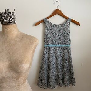 Girls medium gray and pale blue dress